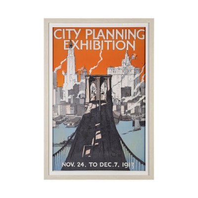 13466 - City Planning Exhibition by The Vintage Collection a Framed Art Print Matted under Glass