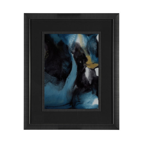 13469 - Ocean Currents II by Mercana Studio a Hand Embellished Textured Framed Art Print Matted under Glass