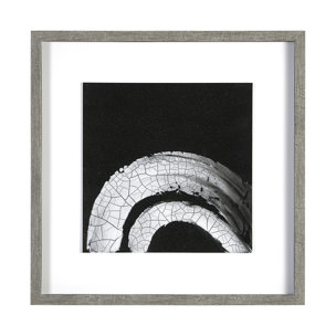 Ying (Black) by Mercana Studio a Hand Embellished Textured Framed Art Print Matted under Glass