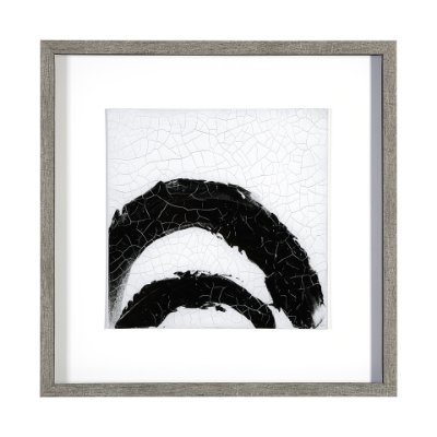 13480 - Yang (White) by Mercana Studio a Hand Embellished Textured Framed Art Print Matted under Glass