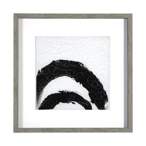 13480 - Yang (White) by Mercana Studio a Hand Embellished Textured Framed Art Print Matted under Glass