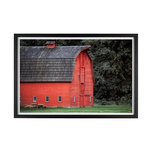 Red Barn II by Katelyn Mostert a Hand Embellished Textured Framed Photo Art Print Matted under Glass