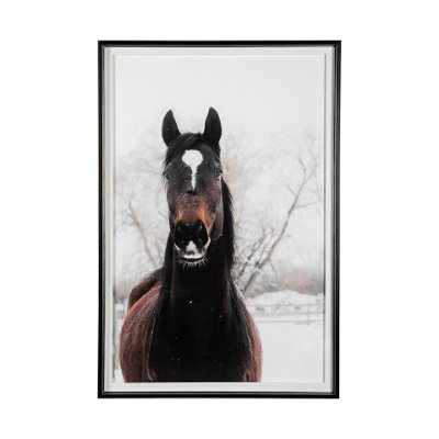 13485 - Stable Brown Horse  by Chelsea Victoria Hand Embellished Textured Framed Photo Art Print Matted unde