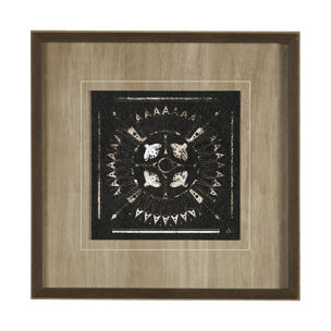 Sandpainting-Ink I by Mercana Studio a Hand Embellished Textured Framed Art Print Matted under Glass