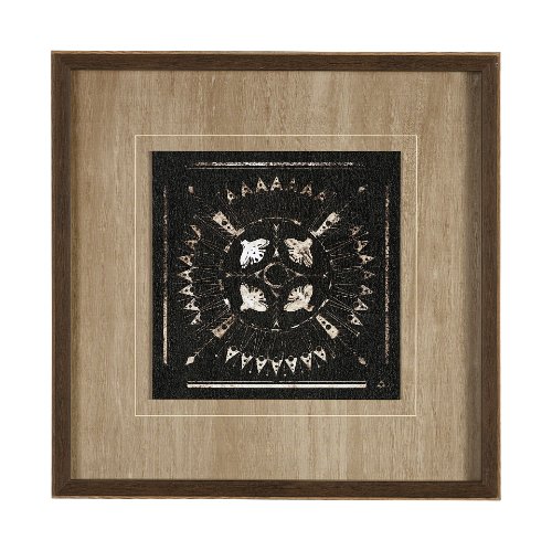 13487 - Sandpainting-Ink I by Mercana Studio a Hand Embellished Textured Framed Art Print Matted under Glass