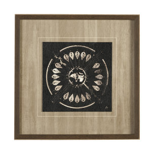 Sandpainting-Ink II by Mercana Studio Hand Embellished Textured Framed Art Print Matted under Glass