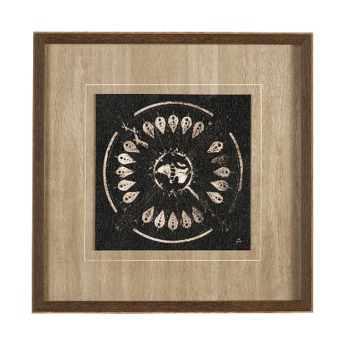 13488 - Sandpainting-Ink II by Mercana Studio Hand Embellished Textured Framed Art Print Matted under Glass