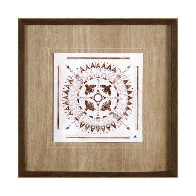 13489 - Sandpainting-Watercolor I by Mercana Studio Hand Embellished Framed Art Print Matted under Glass