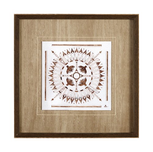 13489 - Sandpainting-Watercolor I by Mercana Studio Hand Embellished Framed Art Print Matted under Glass