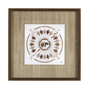 Sandpainting-Watercolor II by Mercana Studio Hand Embellished Framed Art Print Matted under Glass
