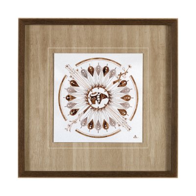 13490 - Sandpainting-Watercolor II by Mercana Studio Hand Embellished Framed Art Print Matted under Glass
