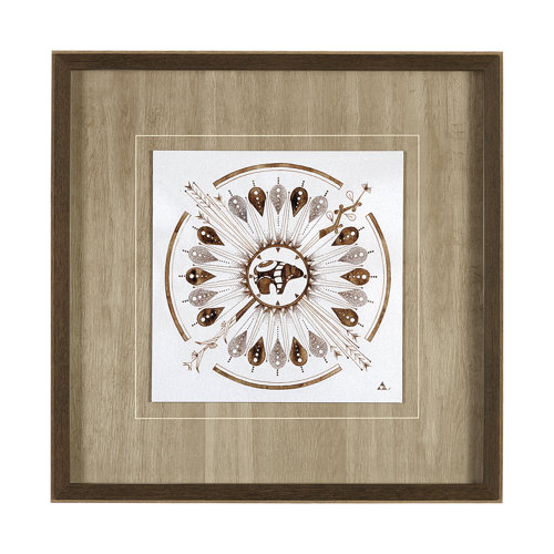 13490 - Sandpainting-Watercolor II by Mercana Studio Hand Embellished Framed Art Print Matted under Glass