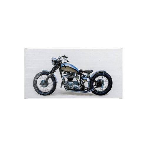 101734-S - Lets Roll II White by James Wiens a Hand Embellished Textured Canvas