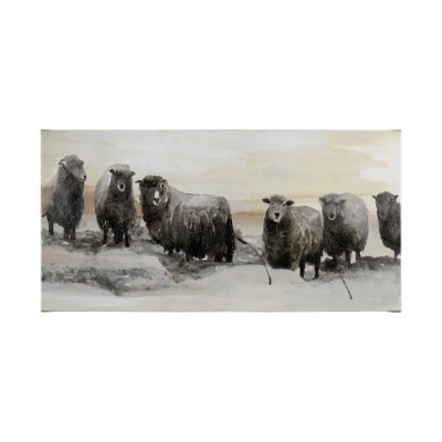 101767-L - Winter Sheeps I by Stellar Design Studio a Hand Embellished Textured Canvas