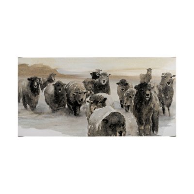 101768-L - Winter Sheeps II by Stellar Design Studio a Hand Embellished Textured Canvas
