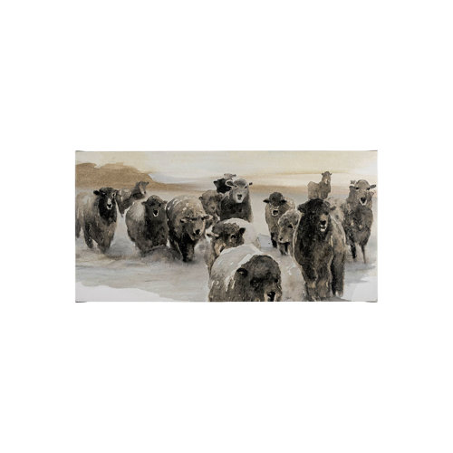 101768-S - Winter Sheeps II by Stellar Design Studio a Hand Embellished Textured Canvas