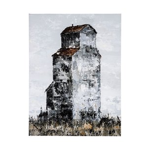 Abandoned Grain Elevator I by Mercana Studio a Hand Embellished Textured Canvas