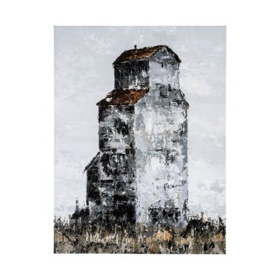 101810-L - Abandoned Grain Elevator I by Mercana Studio a Hand Embellished Textured Canvas
