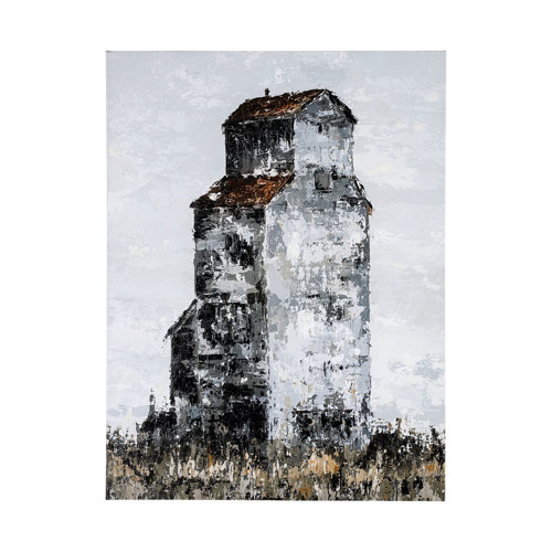 101810-L - Abandoned Grain Elevator I by Mercana Studio a Hand Embellished Textured Canvas