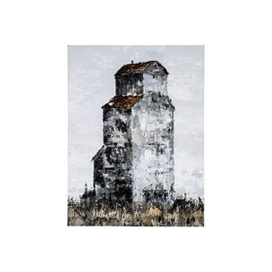 Abandoned Grain Elevator I by Mercana Studio a Hand Embellished Textured Canvas