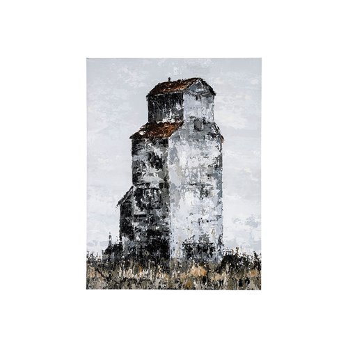 101810-S - Abandoned Grain Elevator I by Mercana Studio a Hand Embellished Textured Canvas