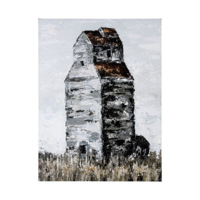 101811-L - Abandoned Grain Elevator II by Mercana Studio a Hand Embellished Textured Canvas