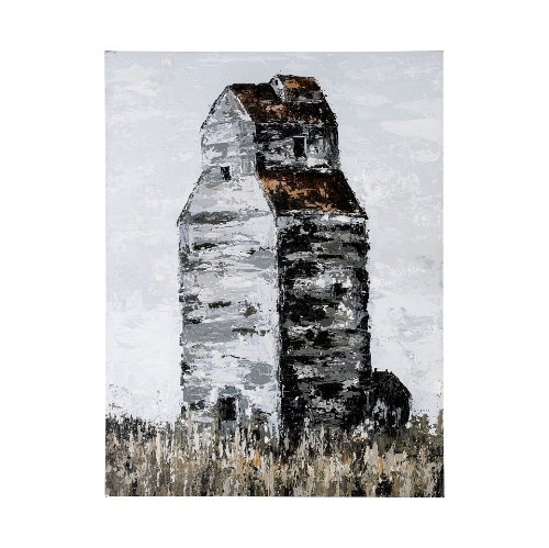 101811-L - Abandoned Grain Elevator II by Mercana Studio a Hand Embellished Textured Canvas