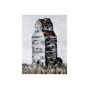 Abandoned Grain Elevator II by Mercana Studio a Hand Embellished Textured Canvas