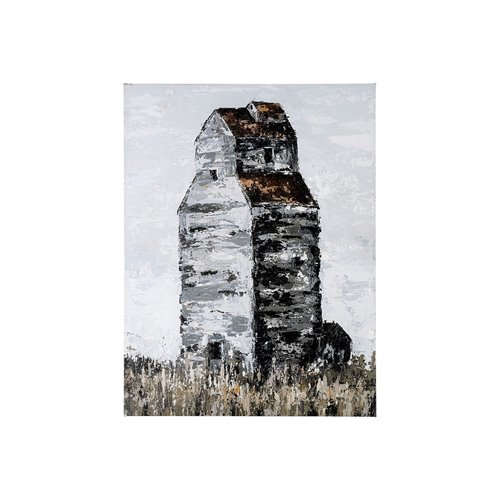 101811-S - Abandoned Grain Elevator II by Mercana Studio a Hand Embellished Textured Canvas