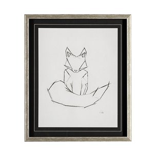 Geo Fox by Mercana Studio a Hand Embellished Textured Framed Art Print Matted under Glass