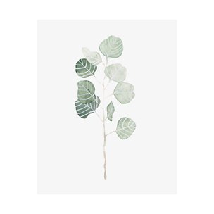 Soft Eucalyptus Branch I by Emma Scarvey a Hand Embellished Textured Canvas