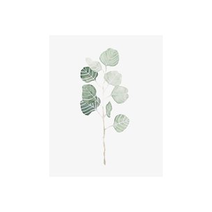 Soft Eucalyptus Branch I by Emma Scarvey a Hand Embellished Textured Canvas
