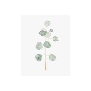 Soft Eucalyptus Branch II by Emma Scarvey a Hand Embellished Textured Canvas
