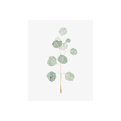 101762-S - Soft Eucalyptus Branch II by Emma Scarvey a Hand Embellished Textured Canvas