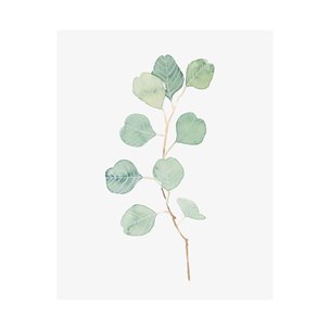 Soft Eucalyptus Branch IV by Emma Scarvey a Hand Embellished Textured Canvas