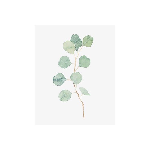 101764-S - Soft Eucalyptus Branch IV by Emma Scarvey a Hand Embellished Textured Canvas
