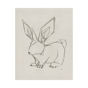 Geo Bunny by Mercana Studio a Hand Embellished Textured Canvas