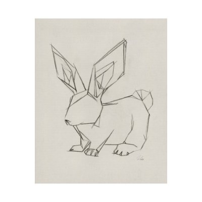 101789-L - Geo Bunny by Mercana Studio a Hand Embellished Textured Canvas