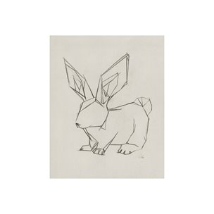 Geo Bunny by Mercana Studio a Hand Embellished Textured Canvas