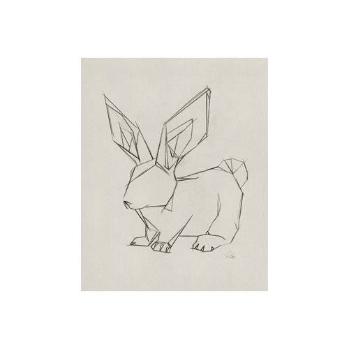 101789-S - Geo Bunny by Mercana Studio a Hand Embellished Textured Canvas