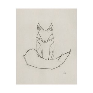 Geo Fox by Mercana Studio a Hand Embellished Textured Canvas