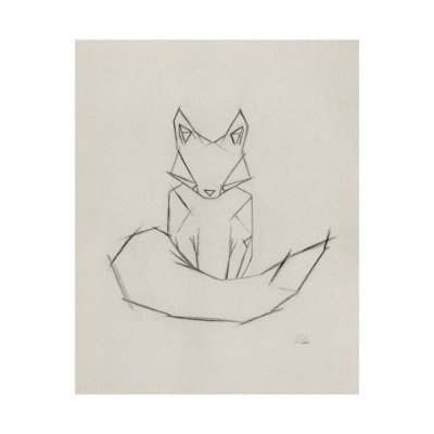 101790-L - Geo Fox by Mercana Studio a Hand Embellished Textured Canvas