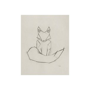 Geo Fox by Mercana Studio a Hand Embellished Textured Canvas