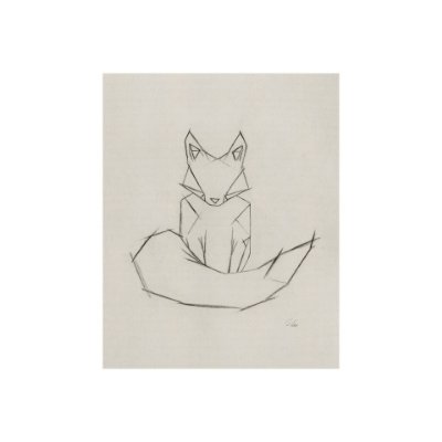 101790-S - Geo Fox by Mercana Studio a Hand Embellished Textured Canvas