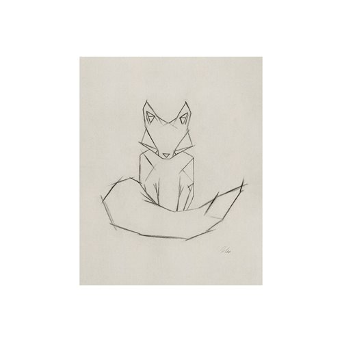 101790-S - Geo Fox by Mercana Studio a Hand Embellished Textured Canvas