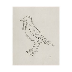 Geo Robin by Mercana Studio a Hand Embellished Textured Canvas