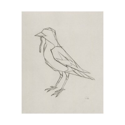 101791-L - Geo Robin by Mercana Studio a Hand Embellished Textured Canvas