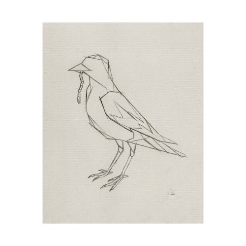 101791-L - Geo Robin by Mercana Studio a Hand Embellished Textured Canvas