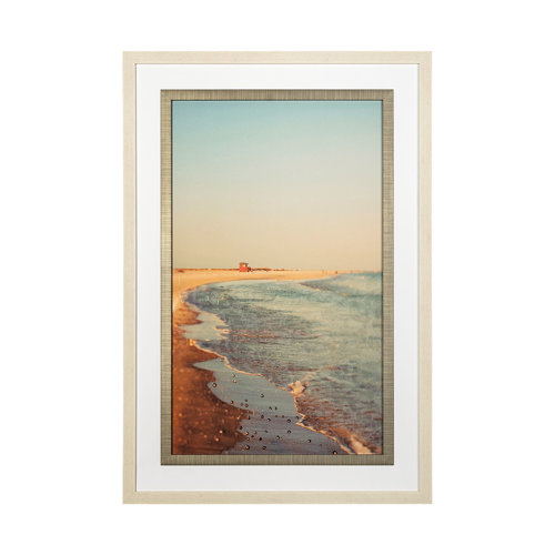 13320 - Lido by Alicia Bock a Hand Embellished Textured Framed Photo Art Print Matted under Glass