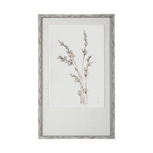 Pussy Willows IV by Chris Paschke a Hand Embellished Textured Framed Art Print Matted under Glass